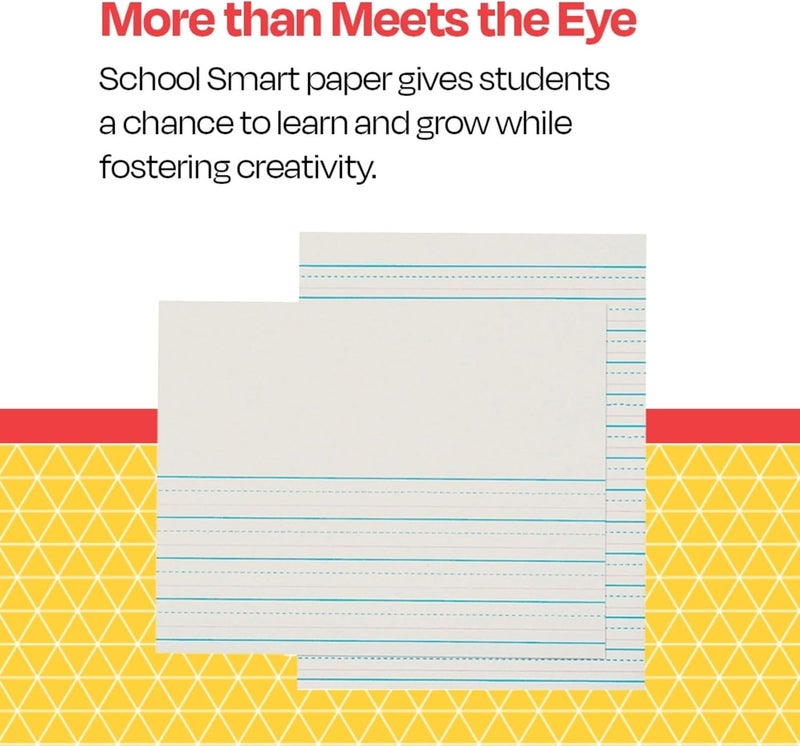 School Smart Primary Chart Paper, 24 x 32 Inches, Ruled 1-1/2 Inch with Dotted Midline, White, 70 Sheets - Image 5